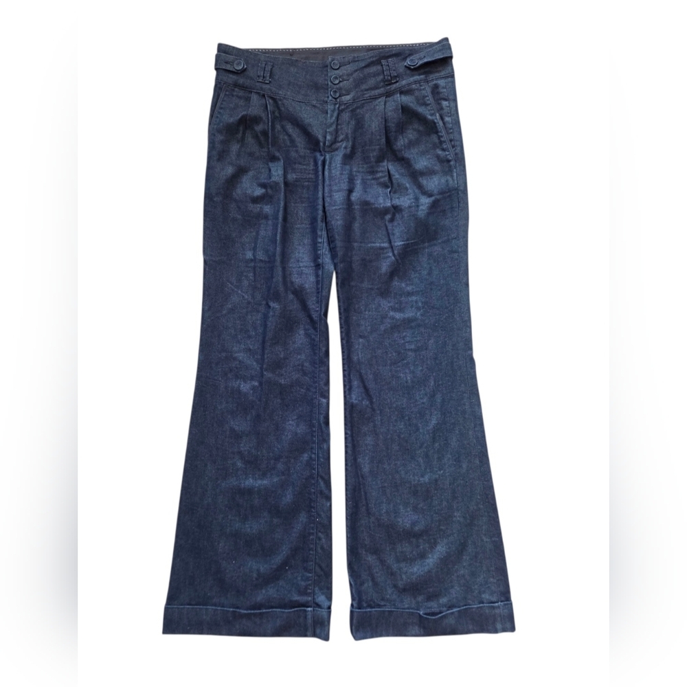 Banana Republic Classic Wide Leg‎ Jeans Women 10 Blue High Rise Trouser Work Y2K